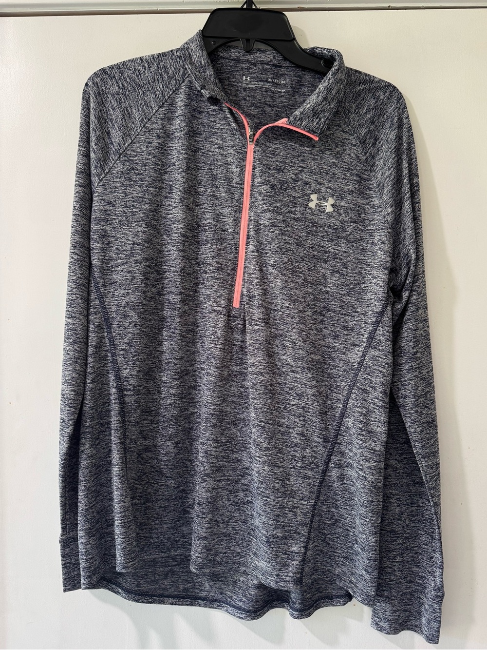 Under Armor Heathered Purple Quarter-Zip Pullover with Pink Trim